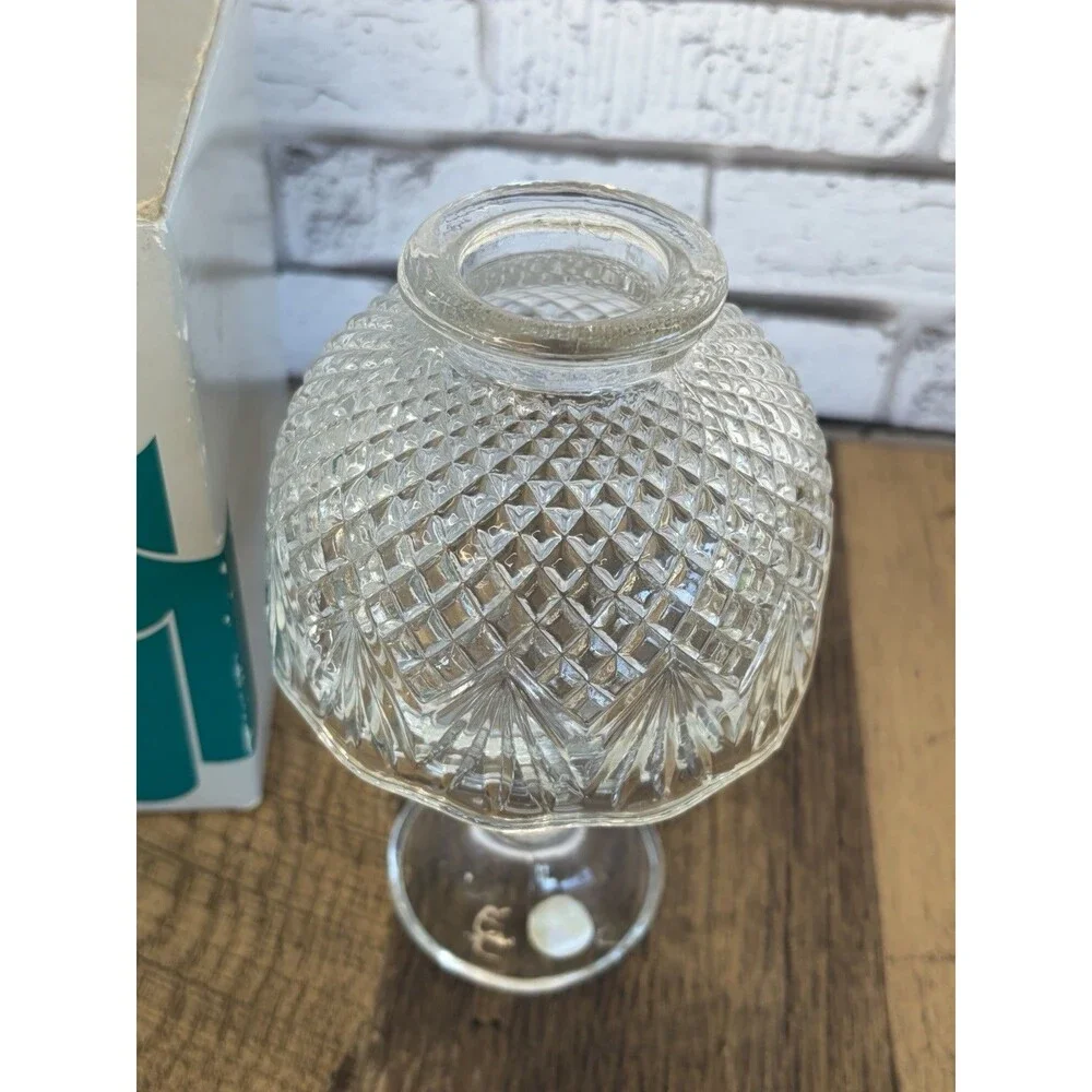 Vintage FAIRY LAMP Partylite Clear Pineapple Fan Diamond Pattern New Open Box - Picture 3 of 14